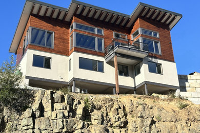 Inspiration for a scandinavian exterior home remodel in Vancouver