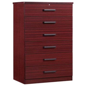 Better Home Products Liz Super Jumbo 6 Drawer Storage Chest Dresser in Mahogany