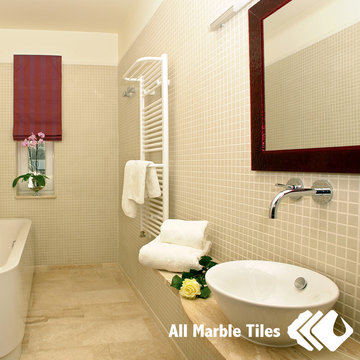 Bathroom Design Ideas with Square Mosaic tiles