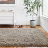 Hand Tufted Polyester Mila Shag Area Rug by Loloi II, Taupe, 5'x7'6"