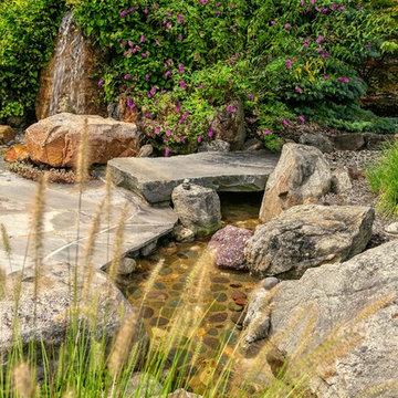 Kinnelon, NJ Natural Poolscape with Waterfalls & Koi Pond