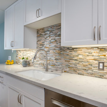 Playa Del Rey, CA. Galley Kitchen Redefined + Deep Purple Powder Room