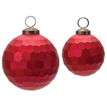 Hammered Glass Ball Ornament, 4-Piece Set