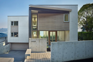 Example of a minimalist exterior home design in Seattle