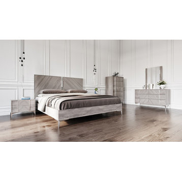 Nova Domus Alexa Italian Modern Gray Bed, Eastern King