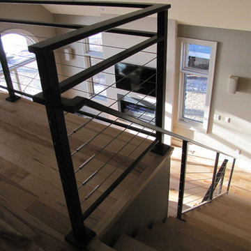 Modern Fireplace, Stairs, & Outdoor Deck