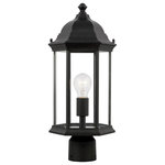 Sea Gull Lighting - Sea Gull Sevier Medium 1 Light Outdoor Post Lantern, Black/Clear - The Sea Gull Collection Sevier one light outdoor post top in black creates a warm and inviting welcome presentation for your home's exterior. The Sevier outdoor collection by Sea Gull Collection brings timeless design to new heights with its traditional design details found in classic outdoor fixtures as well as an open bottom for easy maintenance. Made of durable cast aluminum, a multi-level crown, top finial and stepped-edge back plate complete the traditional look. Offered in Antique Bronze or Black finish, both with Clear glass, the collection includes a one-light outdoor pendant, one-light post lantern, a large one-light up light outdoor wall lantern, a small one-light up light outdoor wall lantern, a small one-light downlight outdoor wall lantern, and a large one-light downlight outdoor wall lantern.
