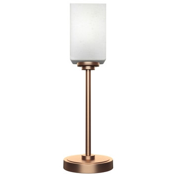 Luna 1-Light Table Lamp, New Age Brass/Square White Muslin