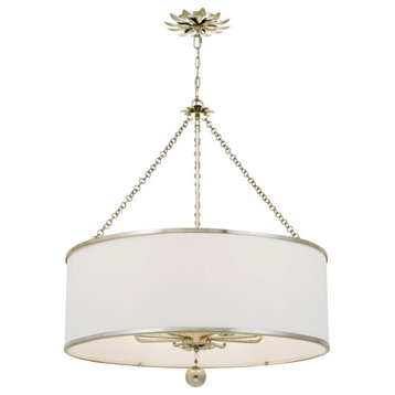 Crystorama 515-SA 8 Light Chandelier in Antique Silver with Silk