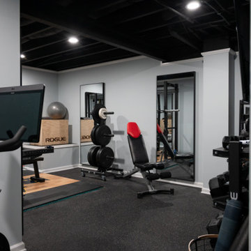 Finished Basement with. Golf Simulator, Bar and Gym in Canton, MI