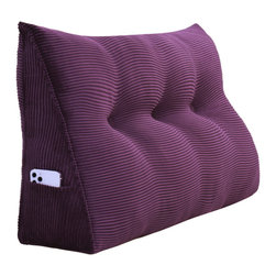 WOWMAX - Bed Wedge Pillow Backrest Headboard Cushion Daybed Pillow Reading Wedge Purple, 39x20x8 - Bed Pillows