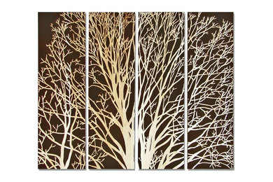 Palecek Spring Tree Brown Wall Décor - Set of 4