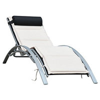 Aluminum Weather Resistant Chaise Lounge, Cream White/Dark Gray