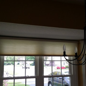Bay Window Seat With Cellular Shades And Valance