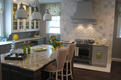 Example of a transitional kitchen design in New York