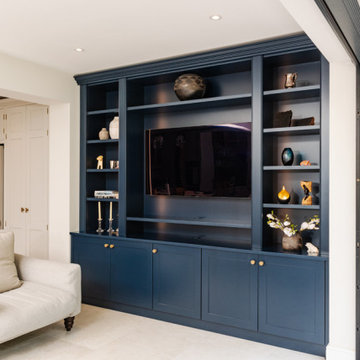 Media wall in open plan living space