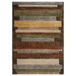 Addison Rugs - Pasco APA32 Brown 9'10" x 13'2" Rug - Set the stage with the Pasco collection, where modern-day designs seamlessly blend with a balanced mix of warm and cool colors. Every rug, exquisitely hand-carved, unveils detailed patterns, lending depth and charm. Bask in the luxury of the plush, heavy pile. Using 100% polypropylene and meticulously crafted in Egypt, longevity is assured. The Pasco collection encapsulates style and premium quality.