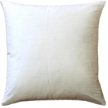 Pillow Decor Sankara Silk Throw Pillows 18"x18", Ivory