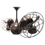 Matthews Fan Company - Vent Bettina Ceiling Fan with Metal Blades in Bronzette - The Vent-Bettina rotational ceiling fan is thoughtfully designed with its arms gently upward curving. The fan offers fluid lines and quiet axial rotation. The motor heads can be infinitely positioned in 180-degree arcs for optimum air movement; the greater the angles of the motors to the horizontal support rods (up or down), the faster the axial rotation. A slow, controlled axial rotation is achieved by both motor head position and fan blade speed.
