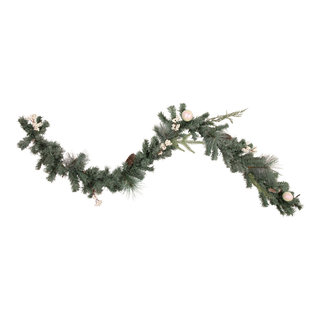 9'x14 Mixed Rosemary Emerald Pine Artificial Garland Clear LED