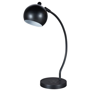 Bowery Hill Single Metal Desk Lamp in Black
