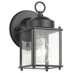 Kichler - Outdoor Wall 1-Light, Black - The one light New Street wall lantern features a classic profile with Black finish and clear glass panels.