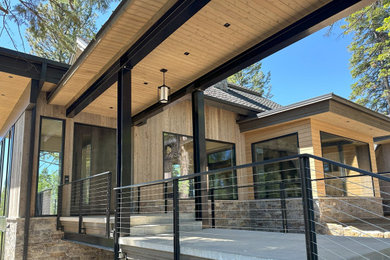 Mountain style home design photo in Boise