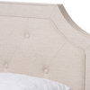 Willis Light Beige Fabric Upholstered Bed, Light Beige, Full