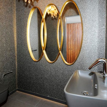 Old Ranch Road An Old Closet Converted Into a Glamorous Powder Room