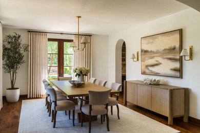 Example of a transitional dining room design in Orange County