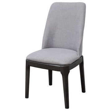 ACME Madan Side Chair (Set of 2) in Fabric Wood and Gray Oak