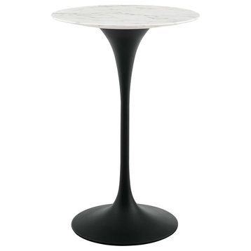 Lippa 28" Round Artificial Marble Bar Table