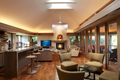 Trendy living room photo in Miami