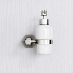 Deco Eton Polished Nickel Wall Mounted Soap Dispenser - Soap Dishes & Holders