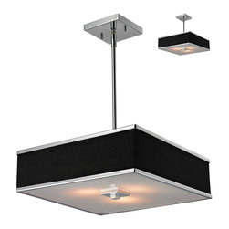 Z-Lite - Z-Lite Rego Chrome & Black Three-Light Pendant - Ceiling Lighting