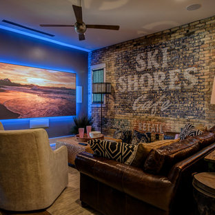 Home theater - cottage home theater idea in Austin