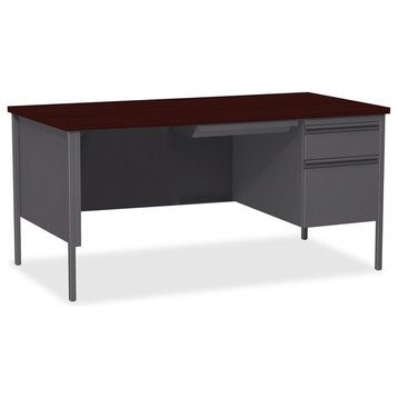 Lorell Fortress Series Right-Pedestal Desk, Rectangle Top
