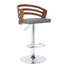 Armen Living - Adele Mid-Century Adjustable Swivel Barstool, Chrome - Bar Stools and Counter Stools