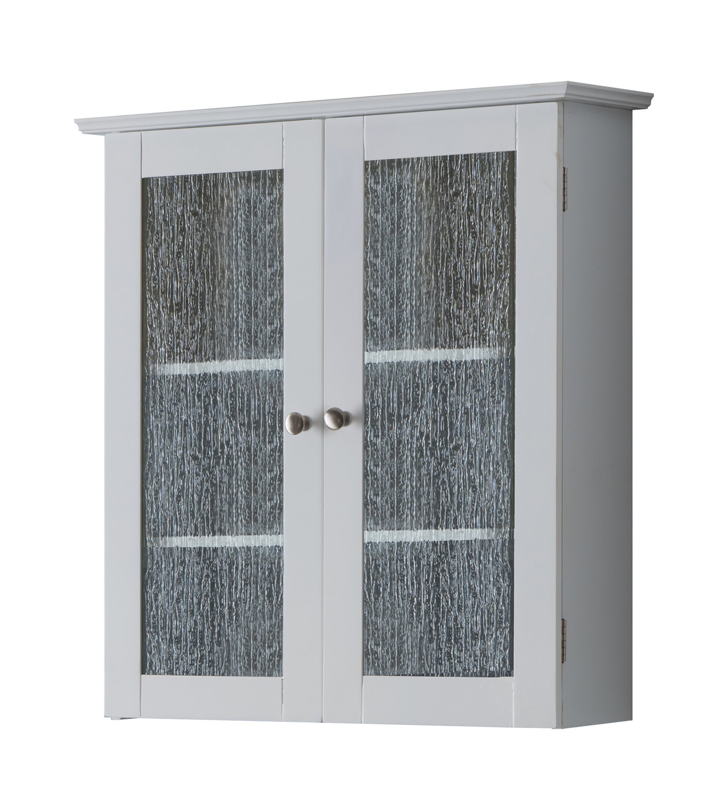 Ard White Wood & Glass Wall Mounted Bathroom Cabinet - Transitional ...