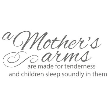 Decal Vinyl Wall Mothers Arms Children Sleep In Them Quote, Gray