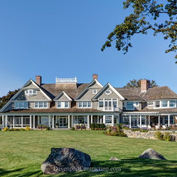 Custom Waterfront Shingle Style Home Riverside, CT: Rear