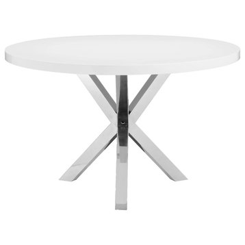 Collin Round Dining Table, White