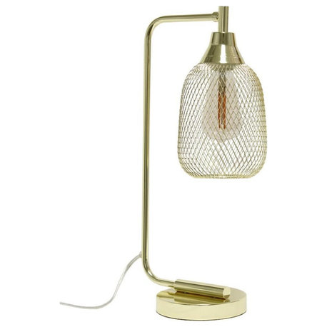 Lalia Home Metal Mesh Desk Lamp in Gold