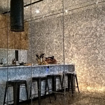 tiled Antiqued mirrors in NYC loft