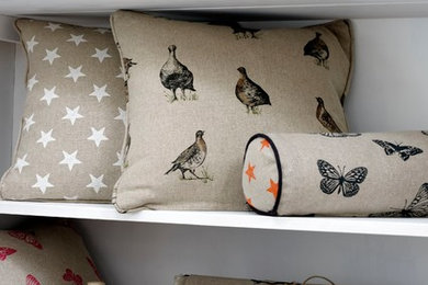 Fun Linen Fabrics - Gamebirds, Butterfly & Pigs Cushion