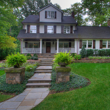 Classic front entry with stone piers