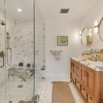 Primary Bathroom Remodel with Marble Shower & Double Vanity | Los Angeles