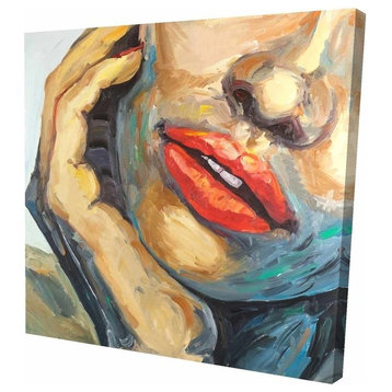 Irresistible Lips Closeup, Fine Art Gallery Wrapped Canvas, 24"x24"