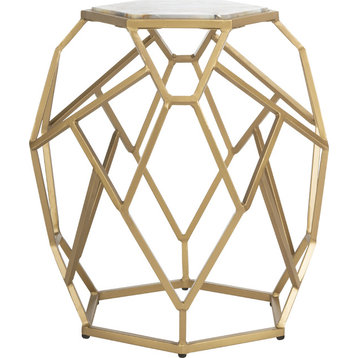 Ava Geometric Accent Table - Multi, Gold