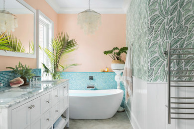 Inspiration for a tropical bathroom remodel in Baltimore